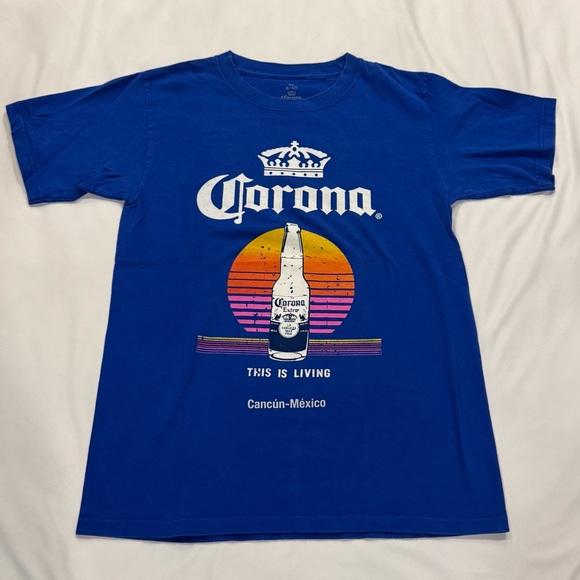 Corona Other - Corona Blue‎ Tee with Sunset Design